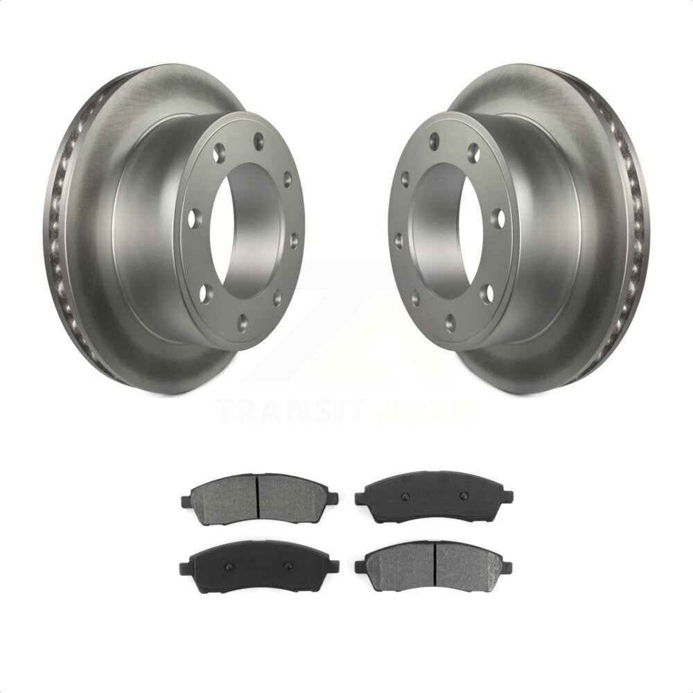 Rear Coated Disc Brake Rotors And Semi-Metallic Pads Kit For Ford F-250 Super Duty F-350 Excursion KGS-101182 by Transit Auto