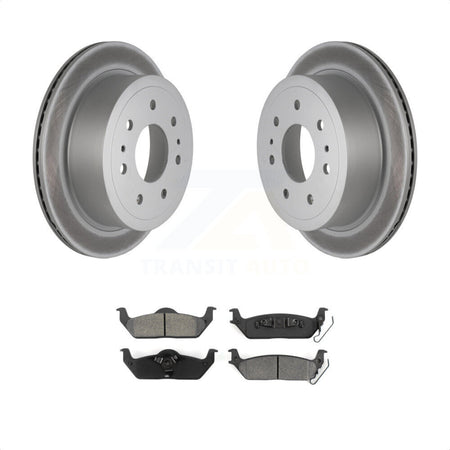 Rear Coated Disc Brake Rotors And Semi-Metallic Pads Kit For Ford F-150 Lincoln Mark LT KGS-101191 by Transit Auto