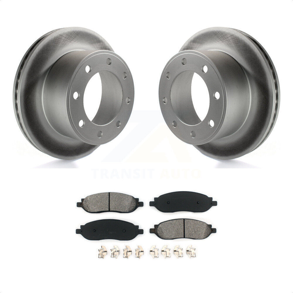 Rear Coated Disc Brake Rotors And Semi-Metallic Pads Kit For 2005-2007 Ford F-250 Super Duty F-350 KGS-101202 by Transit Auto