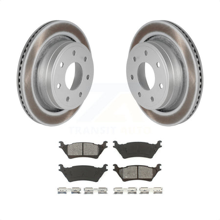 Rear Coated Disc Brake Rotors And Semi-Metallic Pads Kit For 2012-2014 Ford F-150 With 7 Lug Wheels KGS-101213 by Transit Auto