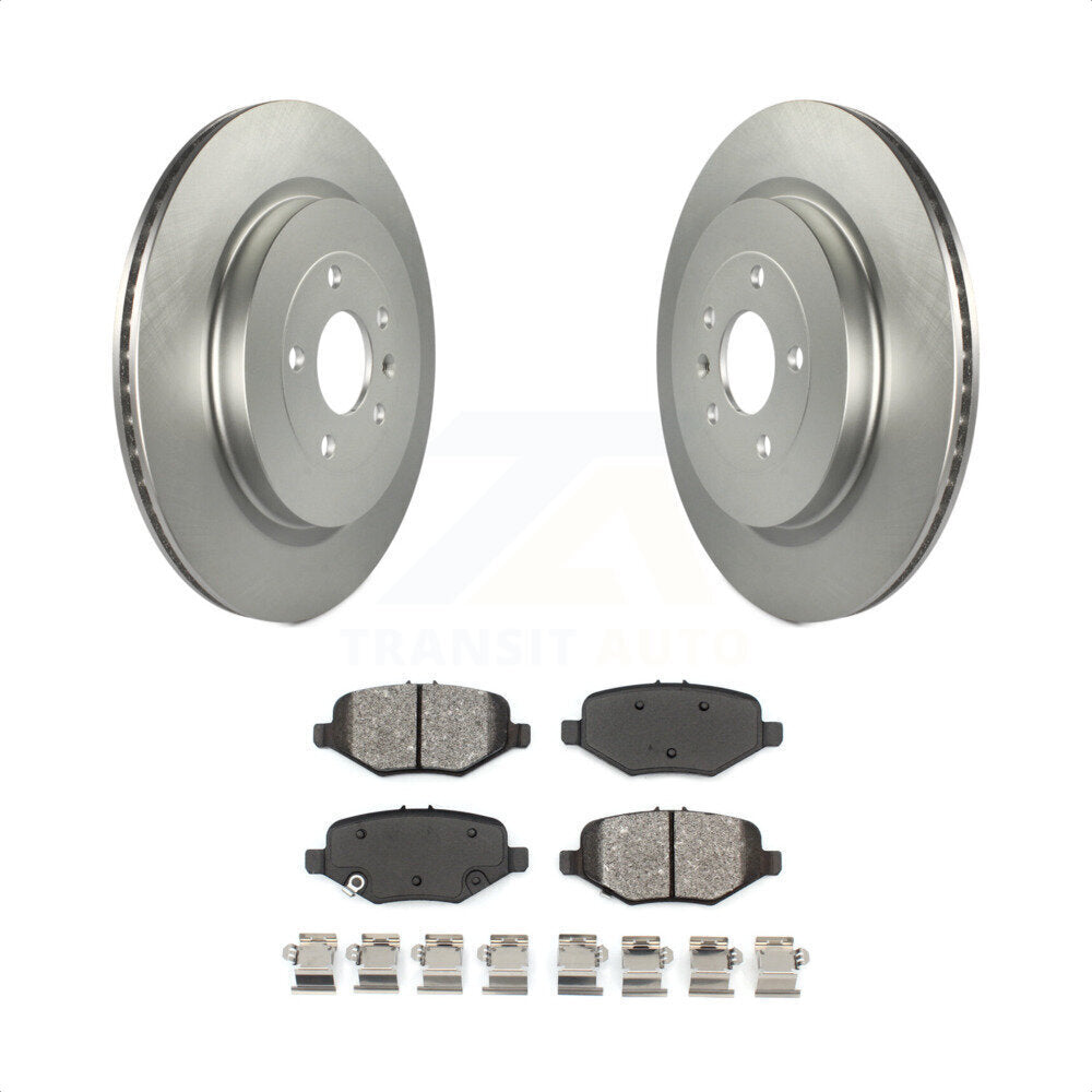 Rear Coated Disc Brake Rotors And Semi-Metallic Pads Kit For Ford Explorer Taurus Flex Police Interceptor Sedan Lincoln MKT MKS Special Service KGS-101215 by Transit Auto