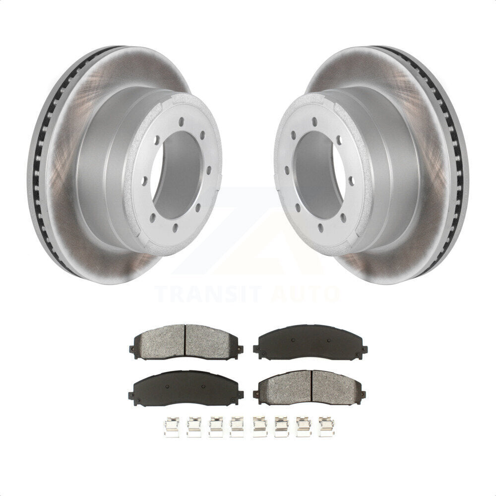 Rear Coated Disc Brake Rotors And Semi-Metallic Pads Kit For Ford F-250 Super Duty F-350 F-450 KGS-101220 by Transit Auto