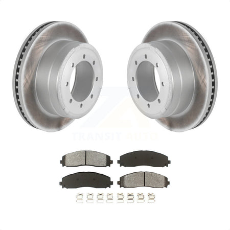 Rear Coated Disc Brake Rotors And Semi-Metallic Pads Kit For Ford F-250 Super Duty F-350 F-450 KGS-101220 by Transit Auto