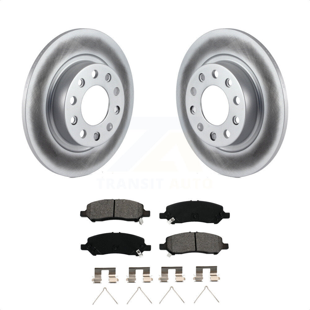 Rear Coated Disc Brake Rotors And Semi-Metallic Pads Kit For 2013-2016 Dodge Dart KGS-101258 by Transit Auto