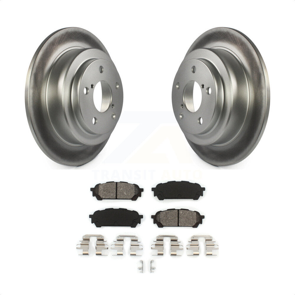 Rear Coated Disc Brake Rotors And Semi-Metallic Pads Kit For Subaru Forester Impreza Saab 9-2X KGS-101259 by Transit Auto