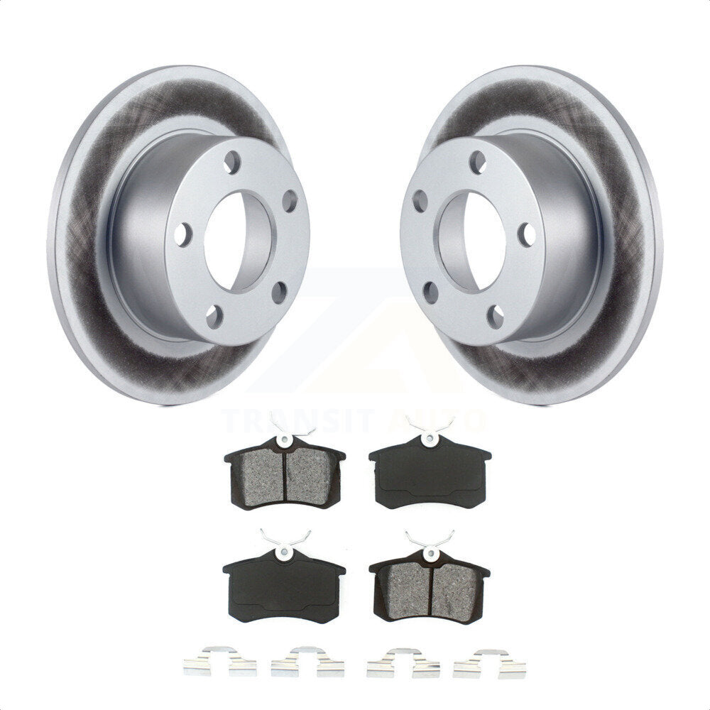 Rear Coated Disc Brake Rotors And Semi-Metallic Pads Kit For Volkswagen Passat Audi A6 KGS-101270 by Transit Auto