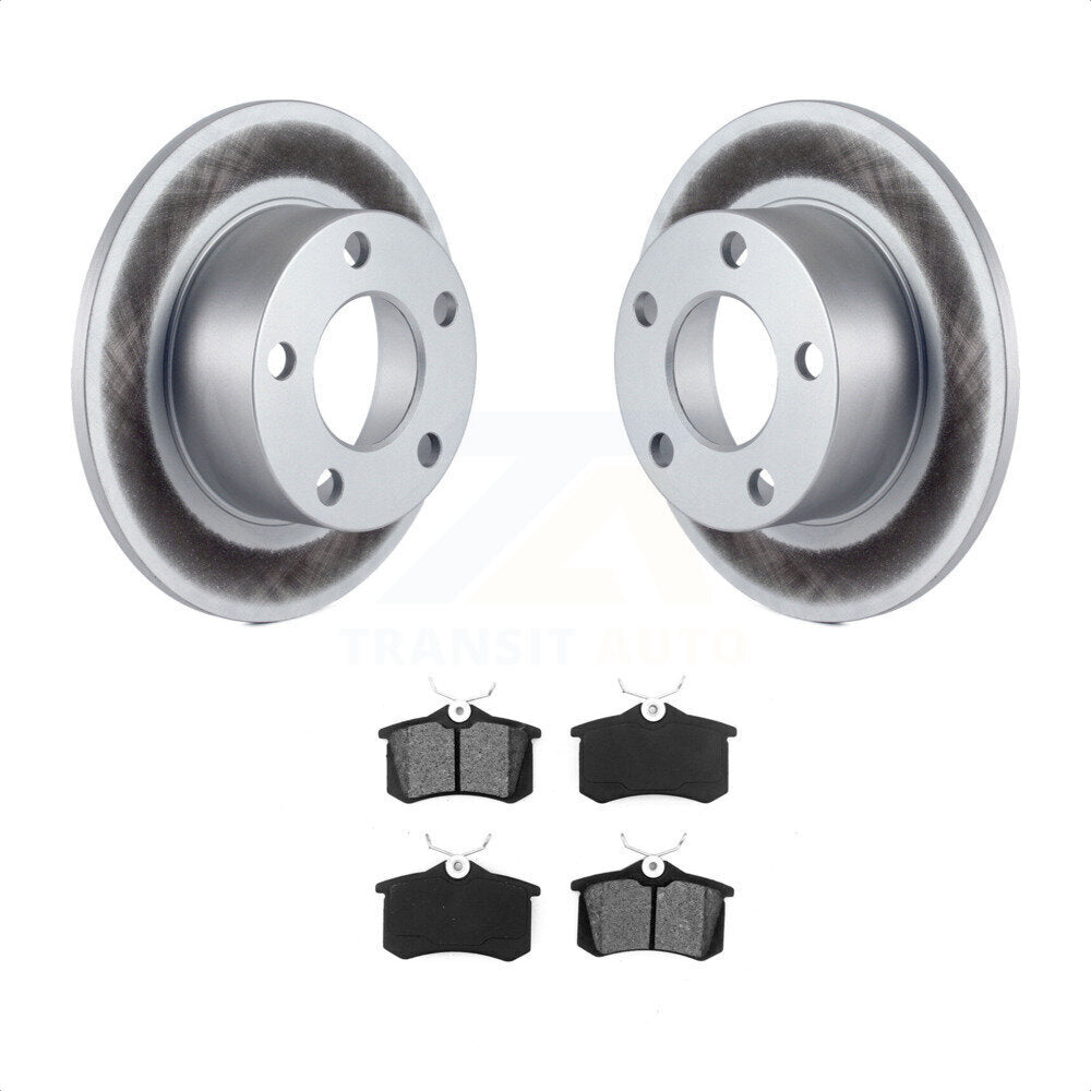 Rear Coated Disc Brake Rotors And Semi-Metallic Pads Kit For Volkswagen Passat Audi A6 KGS-101271 by Transit Auto