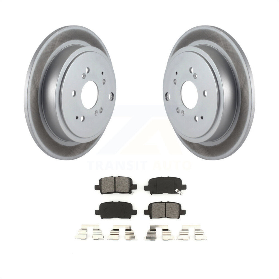 Rear Coated Disc Brake Rotors And Semi-Metallic Pads Kit For Honda Pilot Acura MDX KGS-101299 by Transit Auto