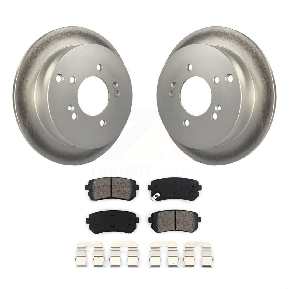 Rear Coated Disc Brake Rotors And Semi-Metallic Pads Kit For Hyundai Tucson Kia Sportage AWD KGS-101307 by Transit Auto