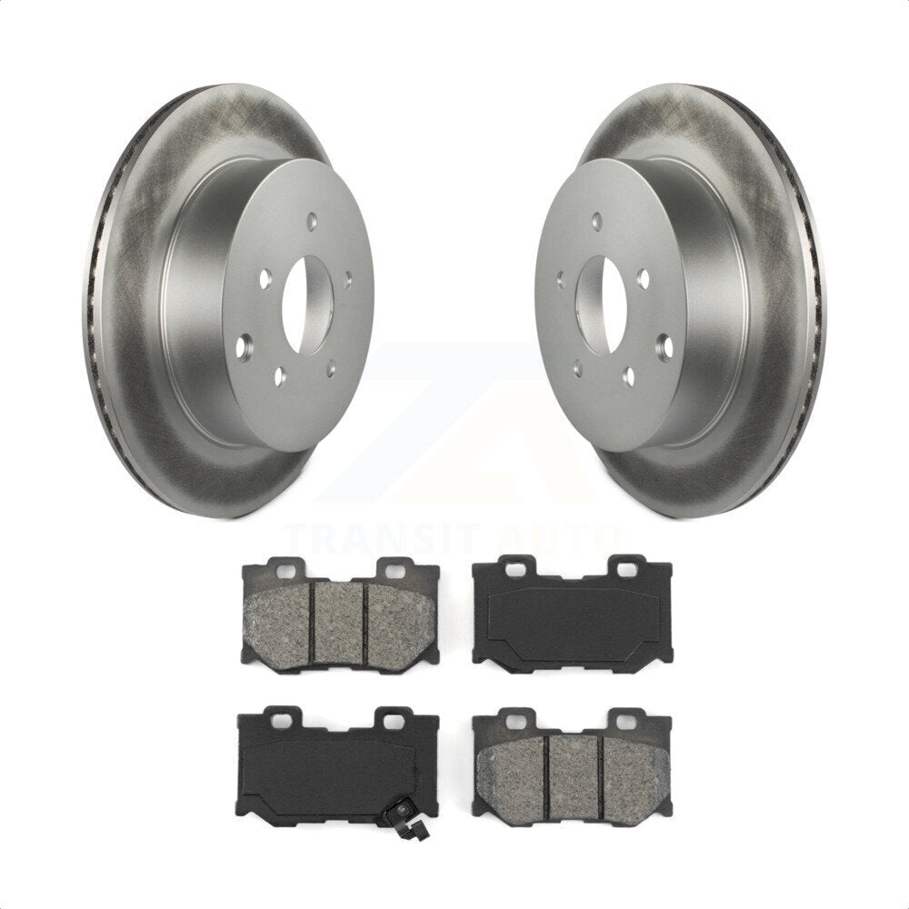 Rear Coated Disc Brake Rotors And Semi-Metallic Pads Kit For INFINITI Q50 Q60 Q70 KGS-101320 by Transit Auto