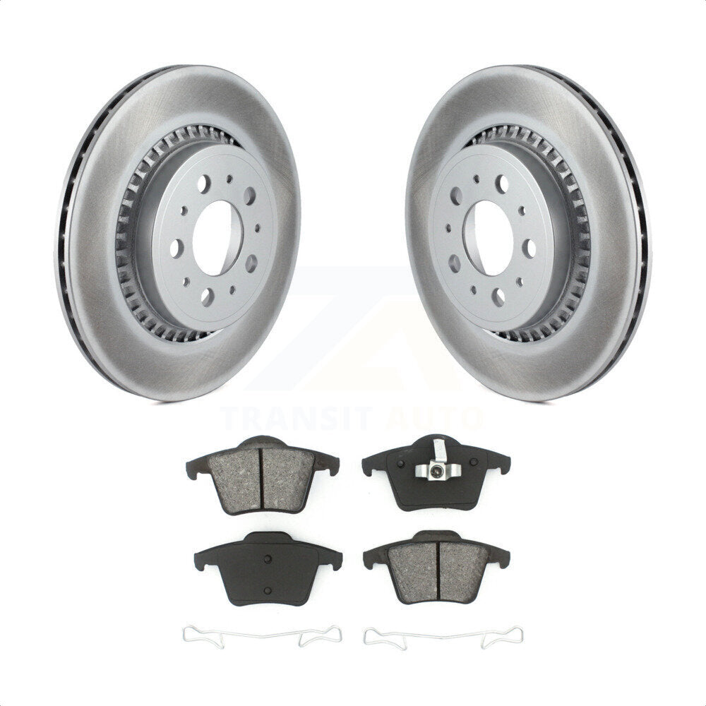 Rear Coated Disc Brake Rotors And Semi-Metallic Pads Kit For 2003-2014 Volvo XC90 KGS-101338 by Transit Auto