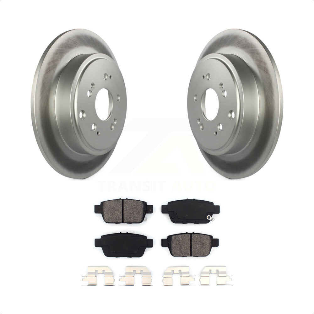 Rear Coated Disc Brake Rotors And Semi-Metallic Pads Kit For 2006-2014 Honda Ridgeline KGS-101355 by Transit Auto