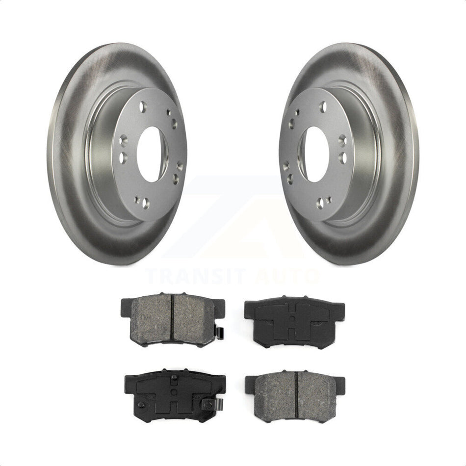 Rear Coated Disc Brake Rotors And Semi-Metallic Pads Kit For Honda Civic Acura ILX CSX KGS-101364 by Transit Auto