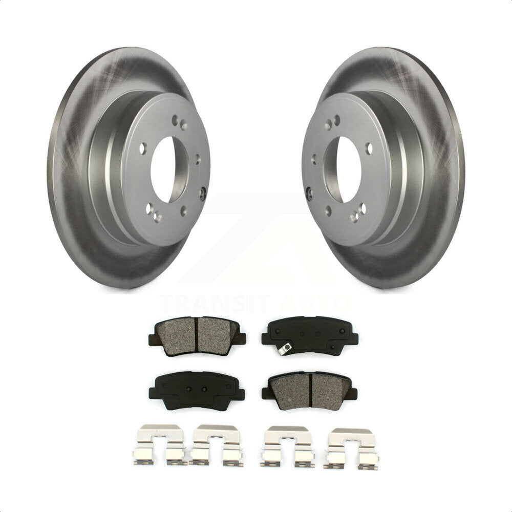 Rear Coated Disc Brake Rotors And Semi-Metallic Pads Kit For Hyundai Sonata Kia Optima Azera KGS-101369 by Transit Auto