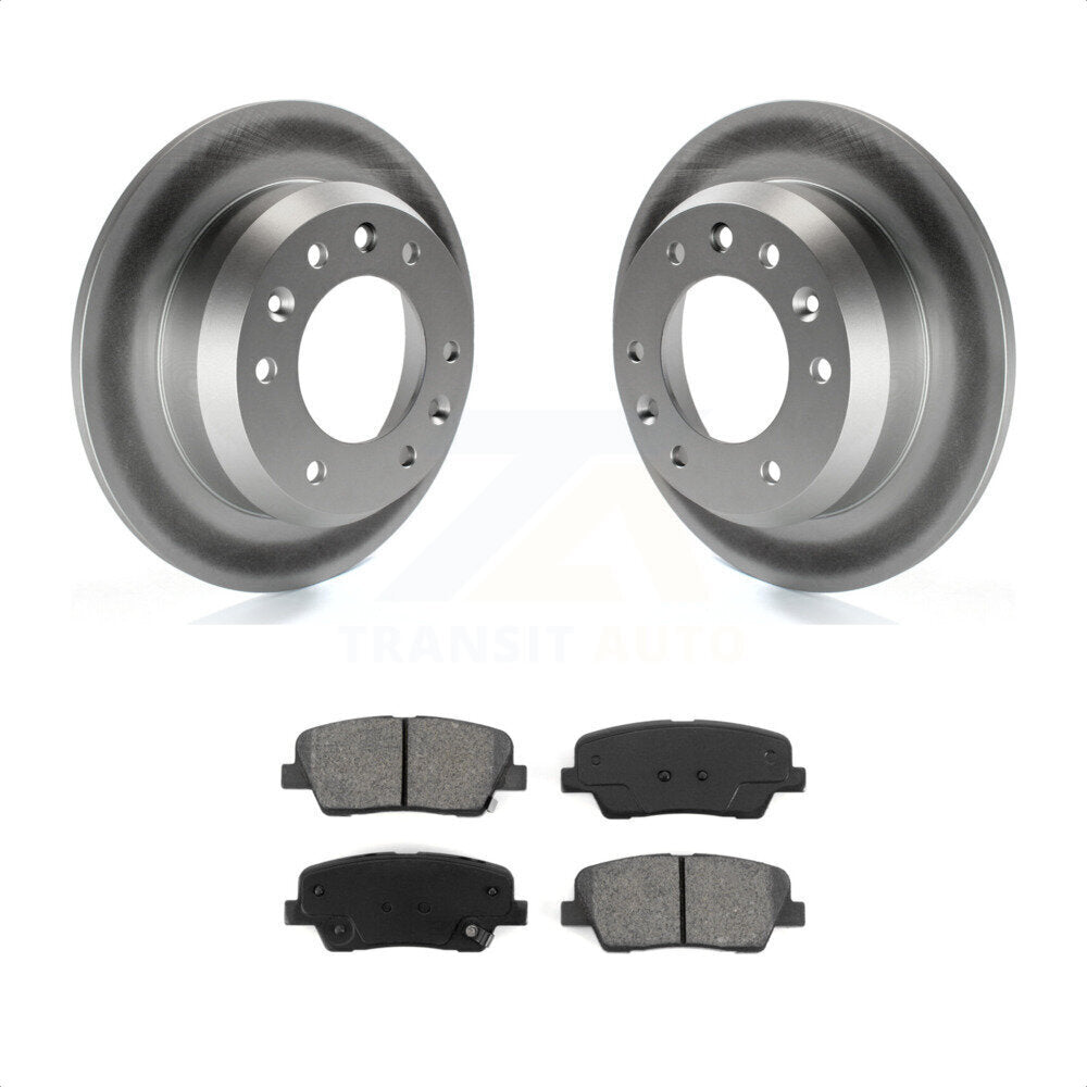 Rear Coated Disc Brake Rotors And Semi-Metallic Pads Kit For Kia Sedona Hyundai Entourage KGS-101377 by Transit Auto