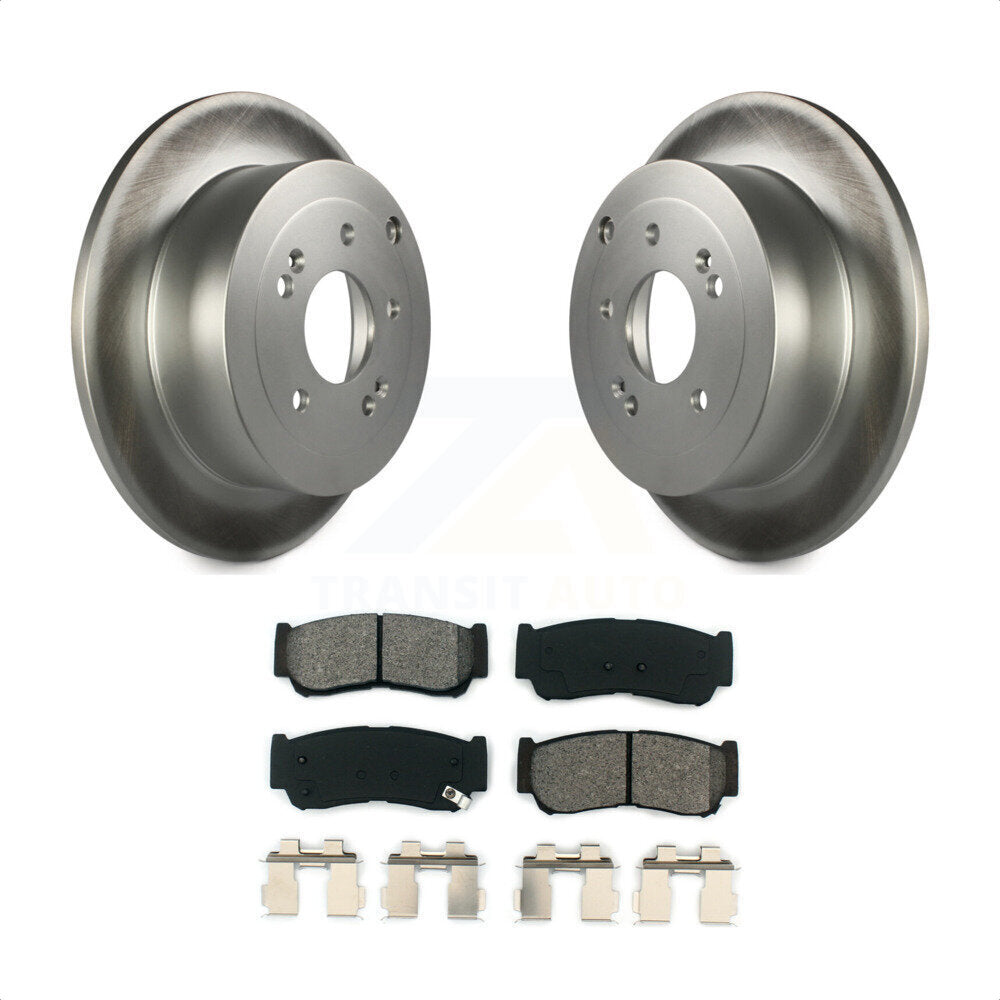 Rear Coated Disc Brake Rotors And Semi-Metallic Pads Kit For 2007-2009 Hyundai Santa Fe KGS-101384 by Transit Auto