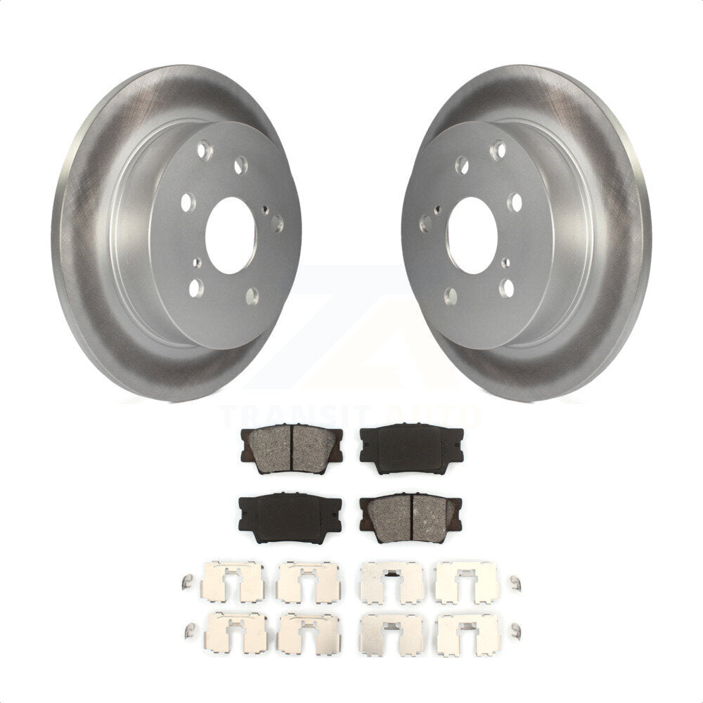 Rear Coated Disc Brake Rotors And Semi-Metallic Pads Kit For Toyota RAV4 Lexus HS250h KGS-101385 by Transit Auto