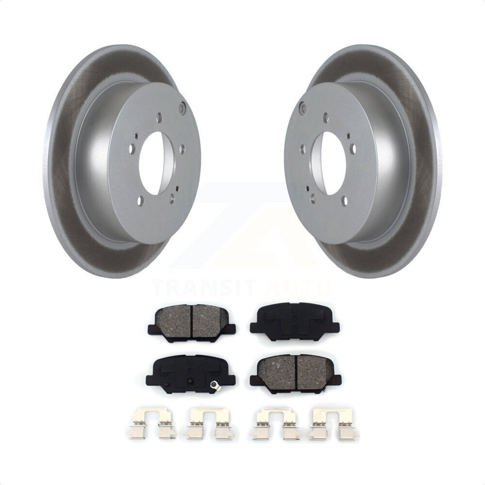 Rear Coated Disc Brake Rotors And Semi-Metallic Pads Kit For 2013 Mitsubishi Outlander 3.0L KGS-101408 by Transit Auto