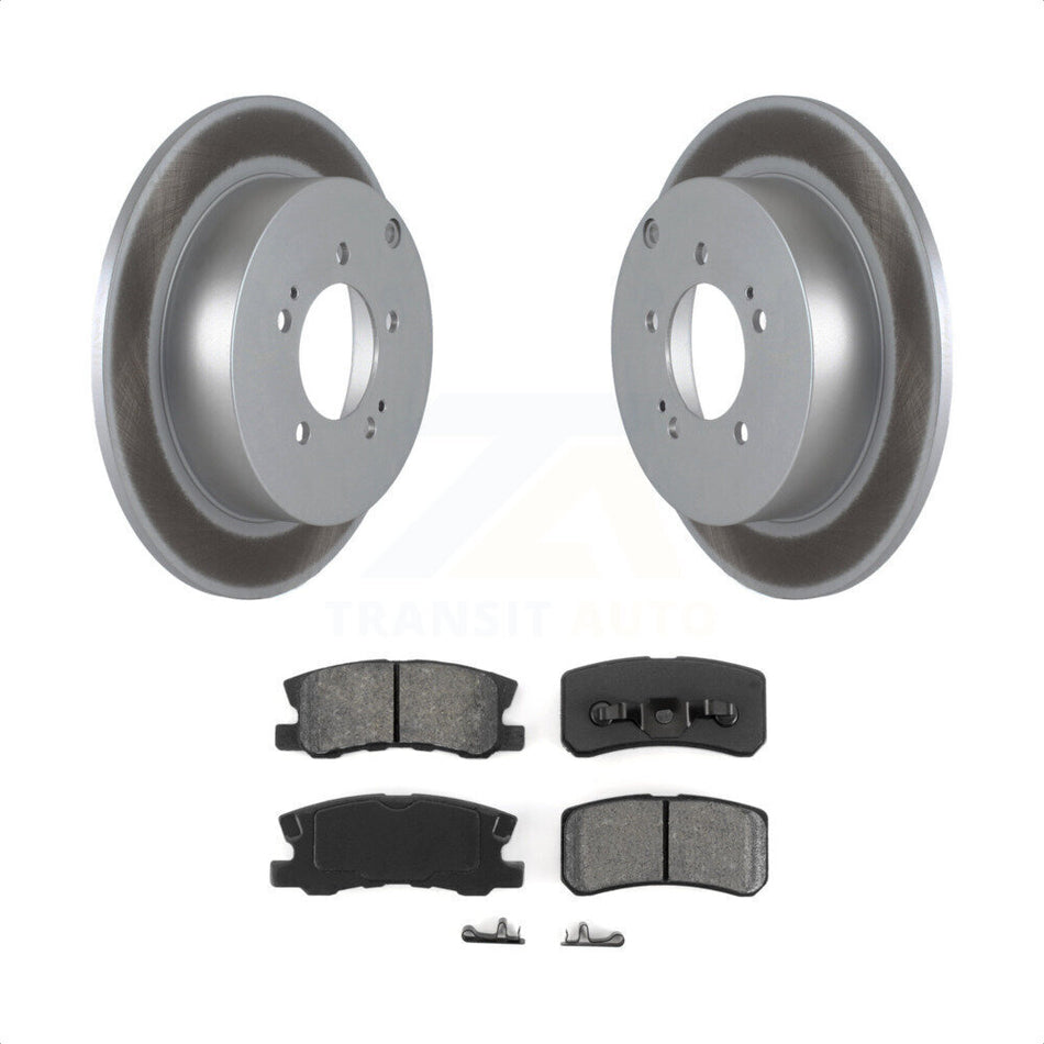 Rear Coated Disc Brake Rotors And Semi-Metallic Pads Kit For Mitsubishi Lancer Outlander KGS-101409 by Transit Auto