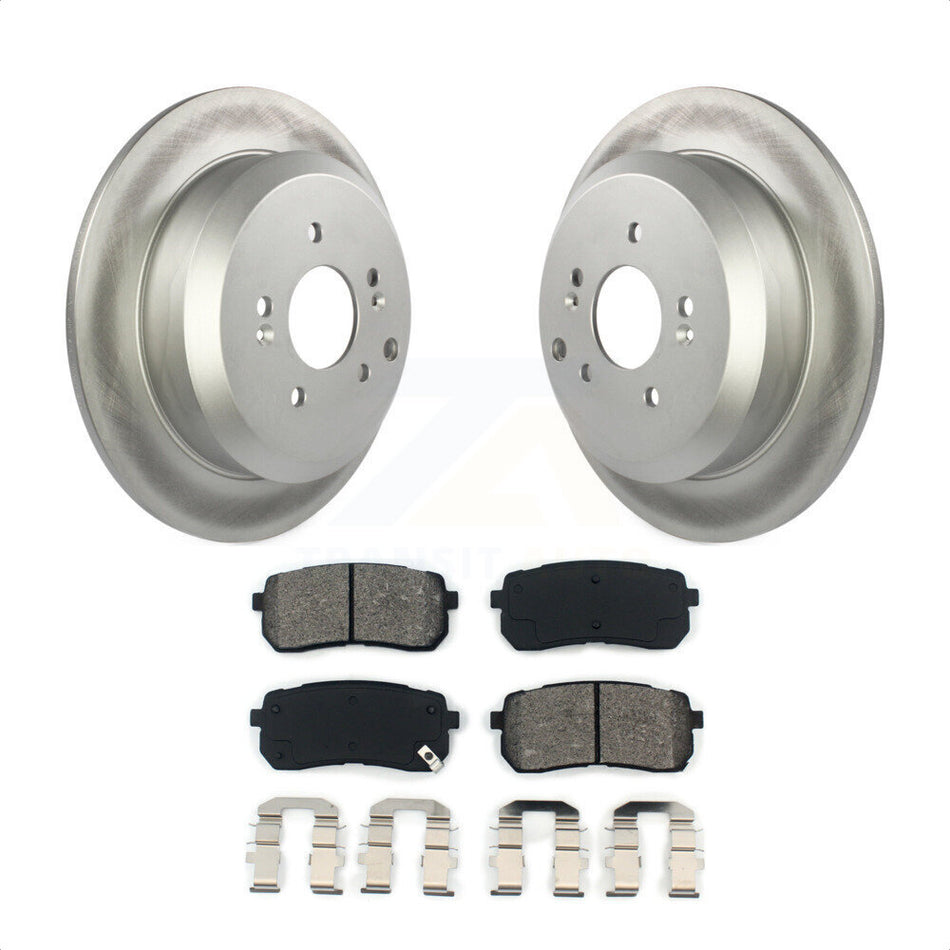 Rear Coated Disc Brake Rotors And Semi-Metallic Pads Kit For 2007-2012 Hyundai Veracruz KGS-101410 by Transit Auto