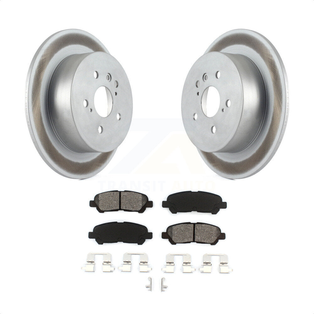 Rear Coated Disc Brake Rotors And Semi-Metallic Pads Kit For 2008-2013 Toyota Highlander KGS-101418 by Transit Auto