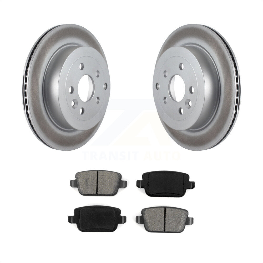 Rear Coated Disc Brake Rotors And Semi-Metallic Pads Kit For 2008-2011 Land Rover LR2 KGS-101423 by Transit Auto