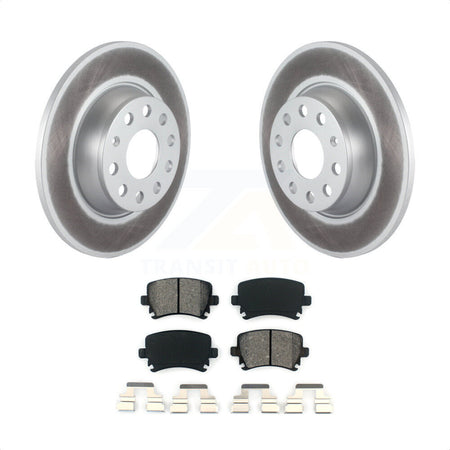 Rear Coated Disc Brake Rotors And Semi-Metallic Pads Kit For Volkswagen Jetta Passat GTI Eos Audi A3 Quattro Golf KGS-101428 by Transit Auto