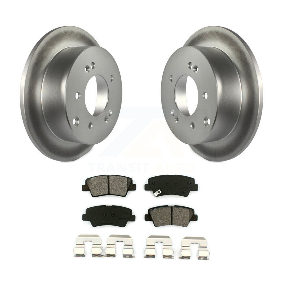 Rear Coated Disc Brake Rotors And Semi-Metallic Pads Kit For 2010-2013 Kia Soul KGS-101439 by Transit Auto