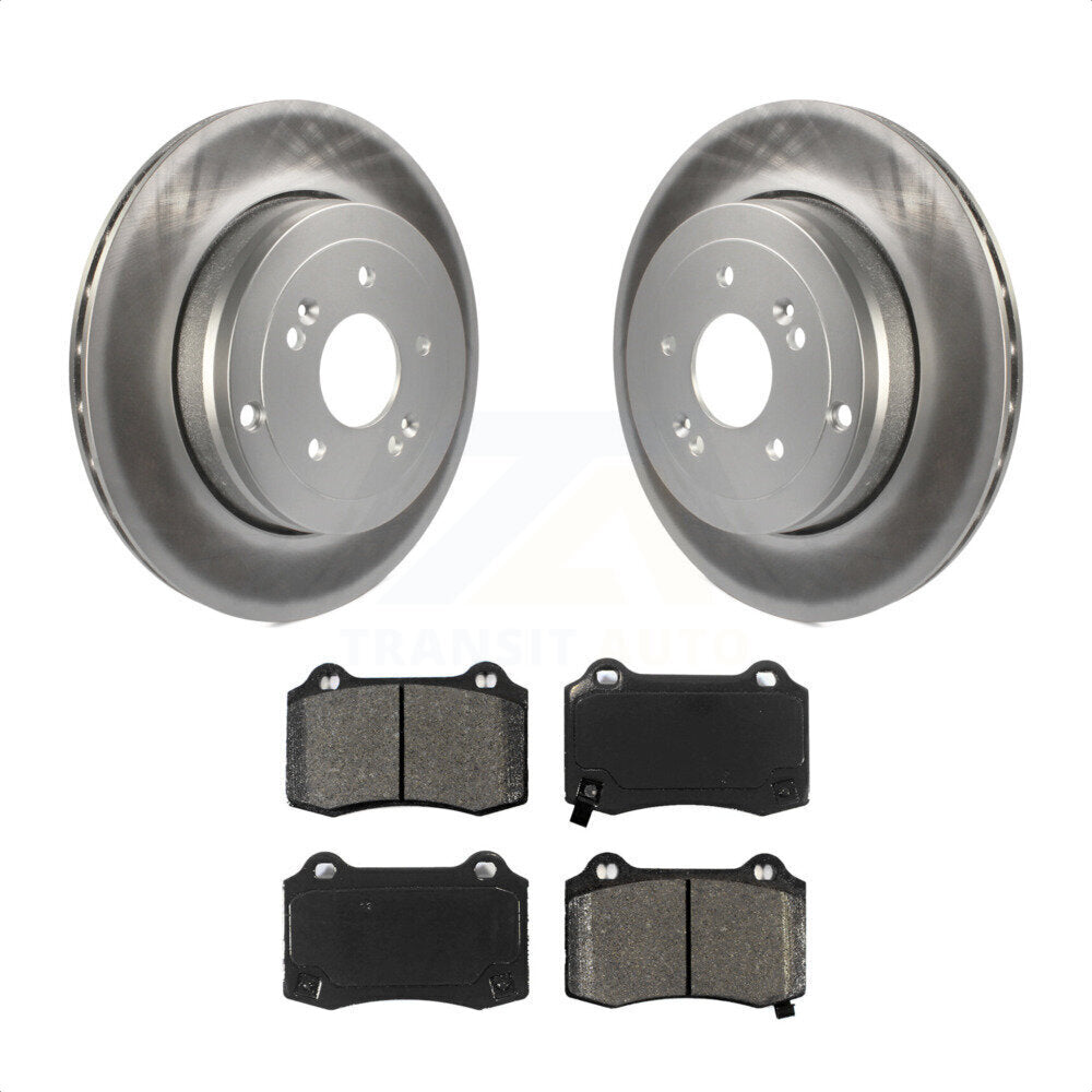 Rear Coated Disc Brake Rotors And Semi-Metallic Pads Kit For Hyundai Genesis Coupe KGS-101441 by Transit Auto