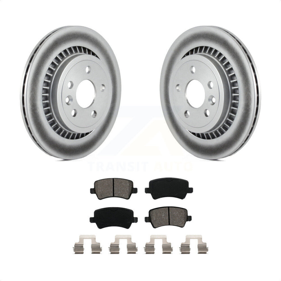 Rear Coated Disc Brake Rotors And Semi-Metallic Pads Kit For 2010-2017 Volvo XC60 KGS-101443 by Transit Auto