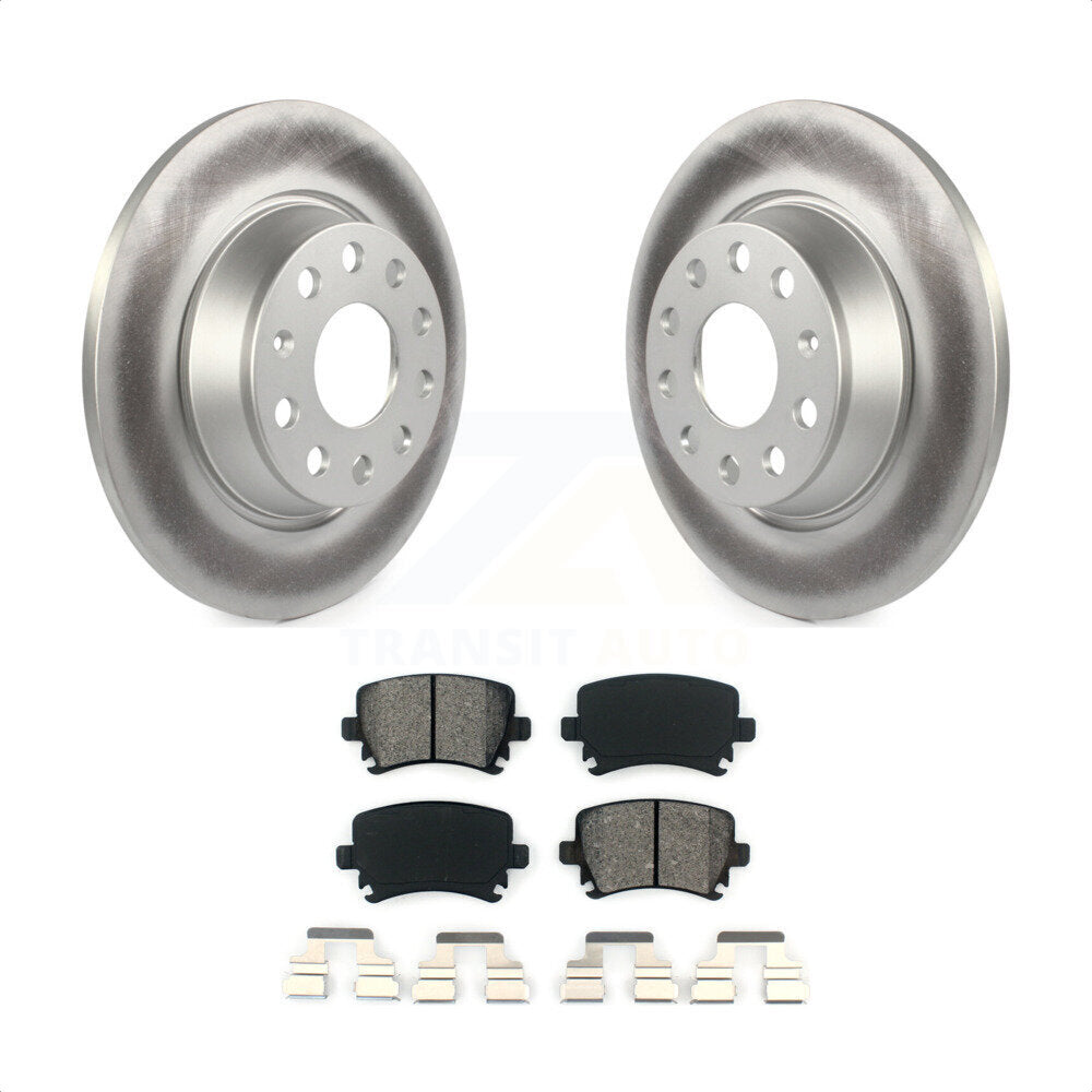 Rear Coated Disc Brake Rotors And Semi-Metallic Pads Kit For Volkswagen Tiguan CC Jetta Audi Passat GTI A3 Eos Q3 Limited Quattro KGS-101448 by Transit Auto