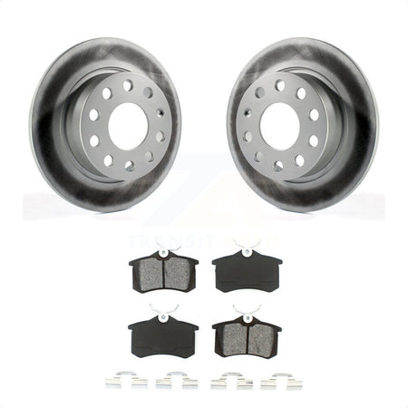 Rear Coated Disc Brake Rotors And Semi-Metallic Pads Kit For 2011 Volkswagen Jetta With 253mm Diameter Rotor KGS-101456 by Transit Auto