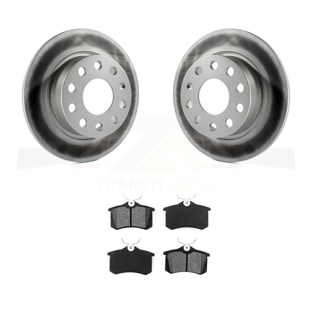 Rear Coated Disc Brake Rotors And Semi-Metallic Pads Kit For Volkswagen Jetta Beetle Golf SportWagen KGS-101457 by Transit Auto