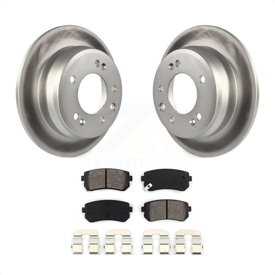 Rear Coated Disc Brake Rotors And Semi-Metallic Pads Kit For Hyundai Elantra Tucson Kia Sportage KGS-101459 by Transit Auto