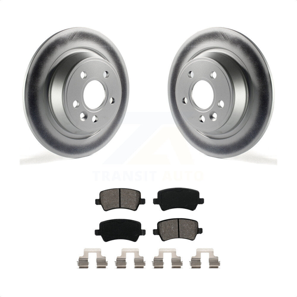 Rear Coated Disc Brake Rotors And Semi-Metallic Pads Kit For 2012-2015 Land Rover Range Evoque KGS-101465 by Transit Auto