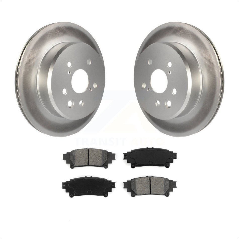 Rear Coated Disc Brake Rotors And Semi-Metallic Pads Kit For Lexus GS350 IS300 IS200t IS350 RC350 RC300 RC200t GS300 GS200t GS450h KGS-101471 by Transit Auto