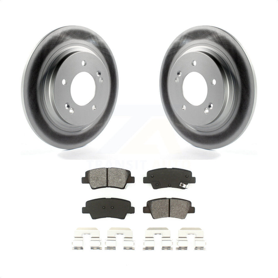 Rear Coated Disc Brake Rotors And Semi-Metallic Pads Kit For Kia Optima Hyundai Sonata Soul EV KGS-101475 by Transit Auto