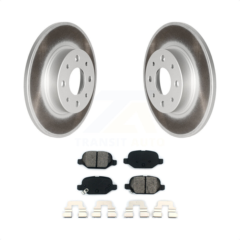 Rear Coated Disc Brake Rotors And Semi-Metallic Pads Kit For Fiat 500 KGS-101485 by Transit Auto