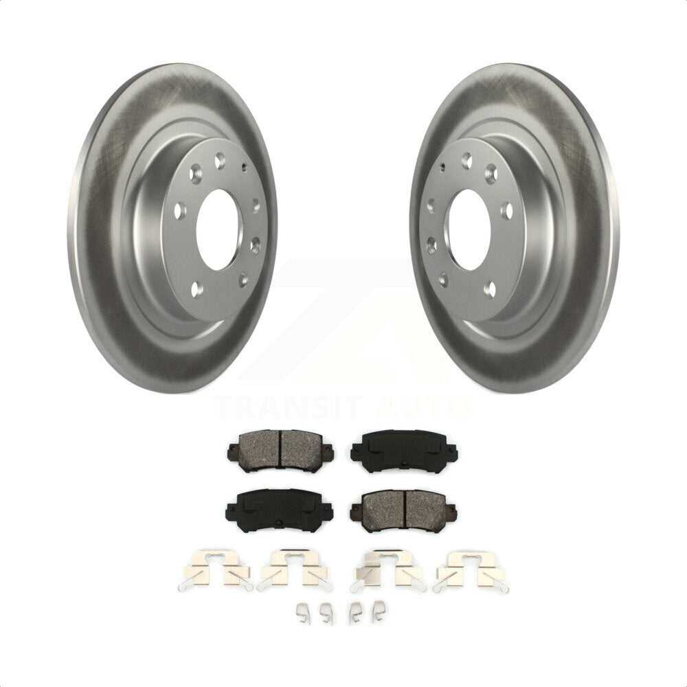 Rear Coated Disc Brake Rotors And Semi-Metallic Pads Kit For 2016-2018 Mazda CX-3 KGS-101487 by Transit Auto