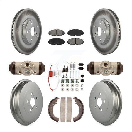 Front Rear Coated Disc Brake Rotors Semi-Metallic Pads And Drum Kit (9Pc) For 2009-2013 Toyota Corolla KGS-101572 by Transit Auto