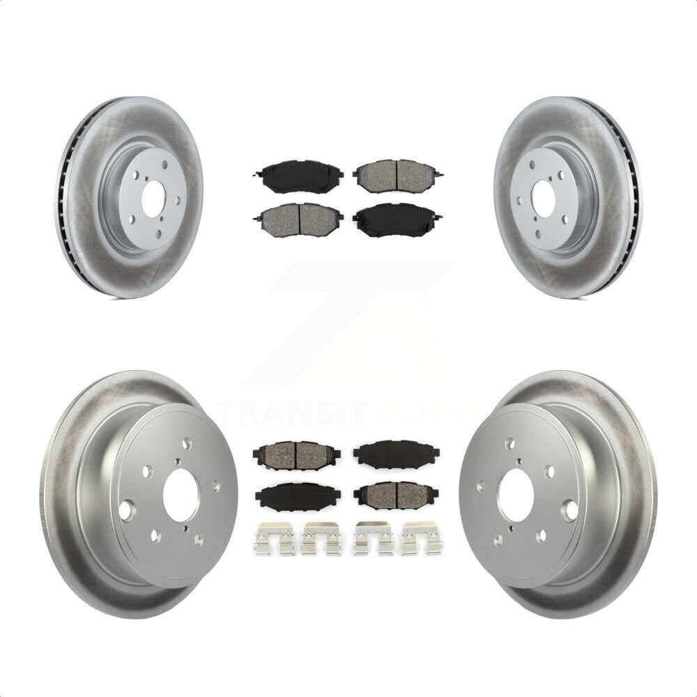 Front Rear Coated Disc Brake Rotors And Semi-Metallic Pads Kit For Subaru WRX KGS-101583 by Transit Auto