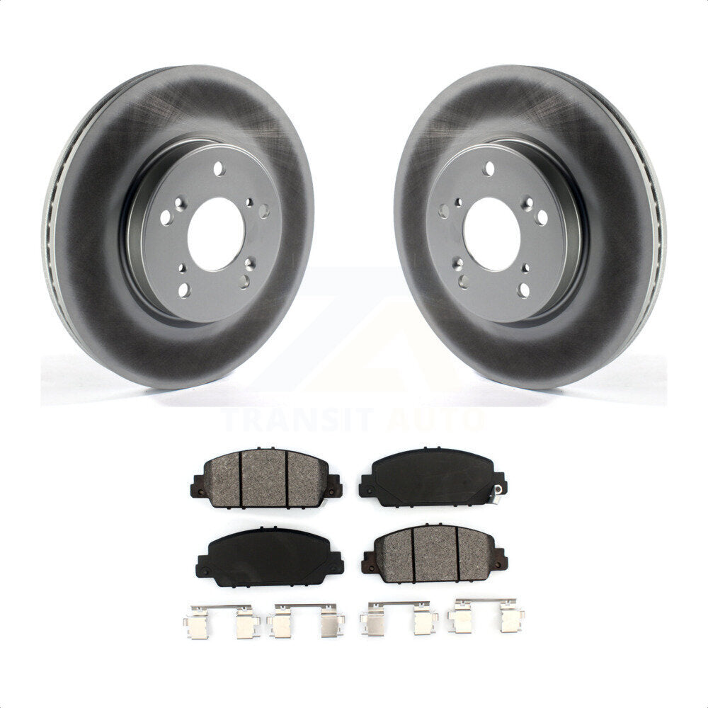 Front Coated Disc Brake Rotors And Semi-Metallic Pads Kit For Honda Accord HR-V KGS-101590 by Transit Auto