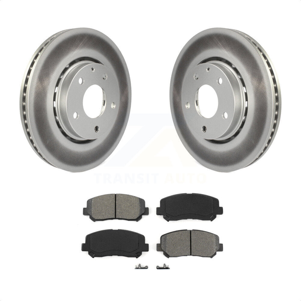 Front Coated Disc Brake Rotors And Semi-Metallic Pads Kit For Mazda CX-5 KGS-101593 by Transit Auto