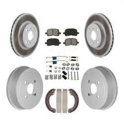 Front Rear Coated Disc Brake Rotors Semi-Metallic Pads And Drum Kit (7Pc) For 2002 Toyota Corolla From 04 02 KGS-101610