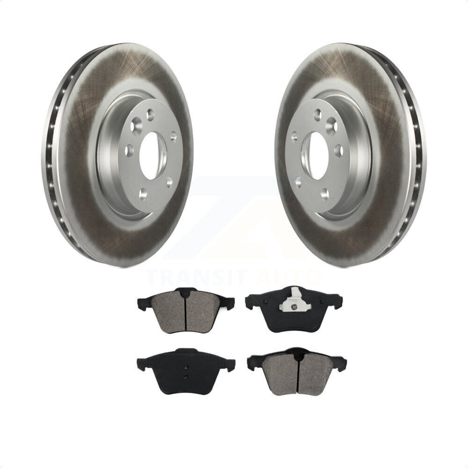 Front Coated Disc Brake Rotors And Semi-Metallic Pads Kit For 2008 Volvo V70 With 300mm Diameter Rotor KGS-101678 by Transit Auto