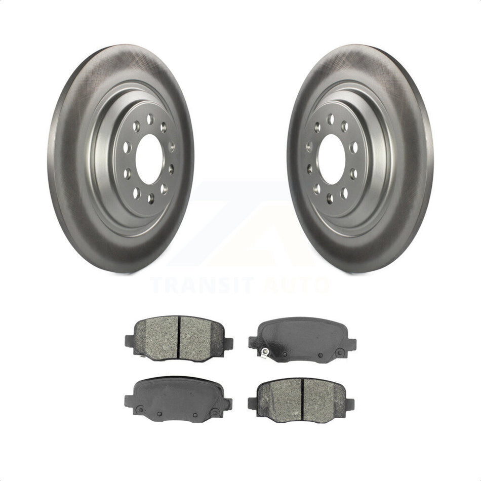 Rear Coated Disc Brake Rotors And Semi-Metallic Pads Kit For 2014-2021 Jeep Cherokee With Dual Piston Front Caliper KGS-101682 by Transit Auto