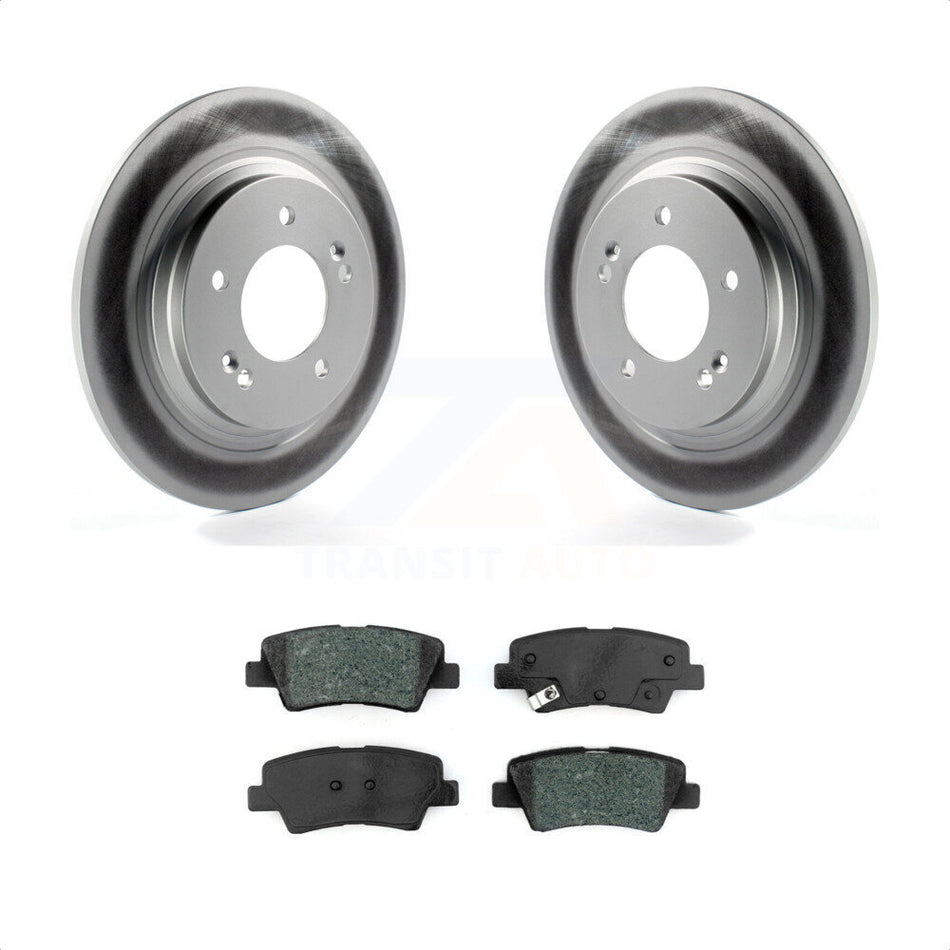 Rear Coated Disc Brake Rotors And Semi-Metallic Pads Kit For Kia Niro Hyundai Ioniq Soul EV KGS-101691 by Transit Auto