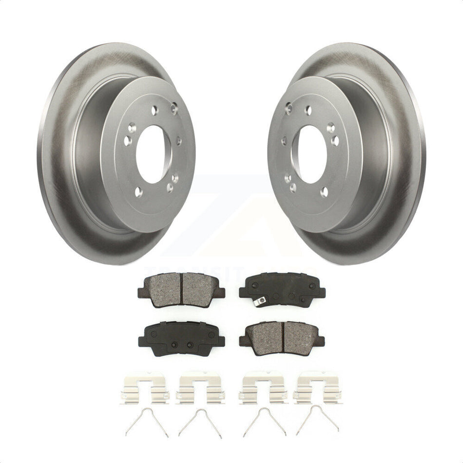 Rear Coated Disc Brake Rotors And Semi-Metallic Pads Kit For Hyundai Tucson Kia Sportage KGS-101697 by Transit Auto