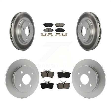 Front Rear Coated Disc Brake Rotors And Semi-Metallic Pads Kit For Ford Fiesta KGS-101703 by Transit Auto