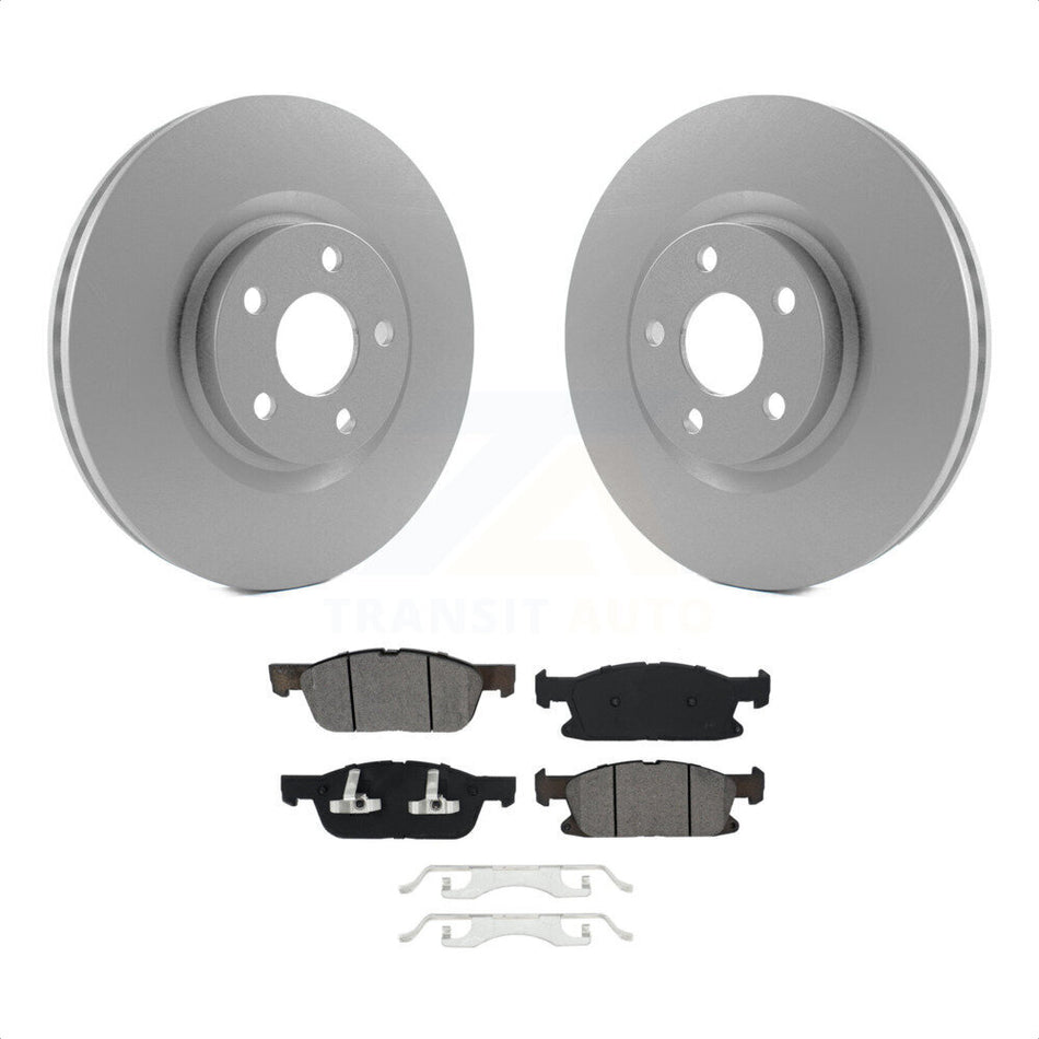 Front Coated Disc Brake Rotors And Semi-Metallic Pads Kit For Ford Edge KGS-101763 by Transit Auto